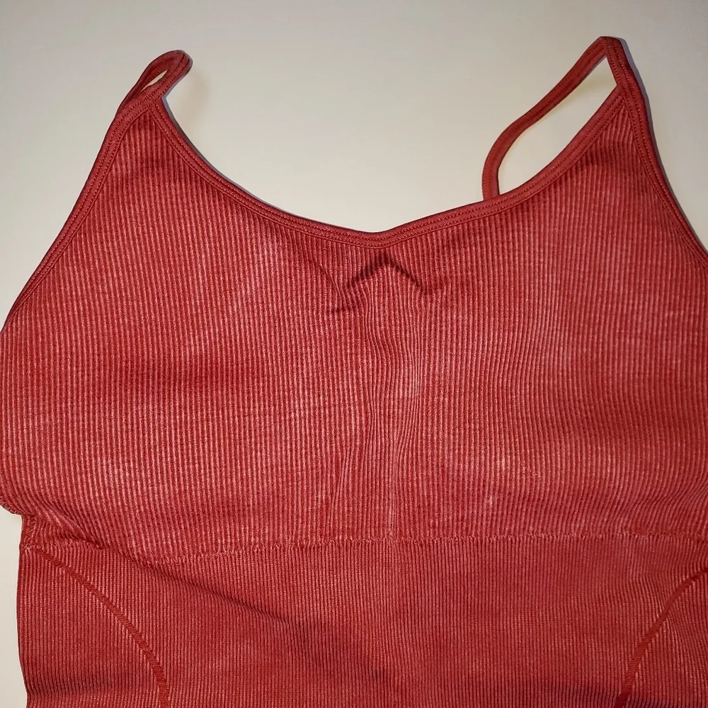 NWT PrettyLittleThing Red Acid Wash Seamless Gym Unitard Sz XXL